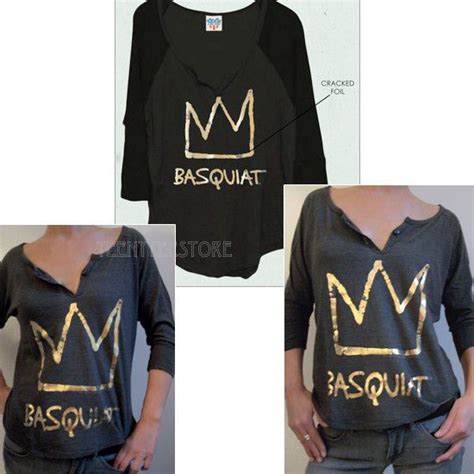 Here are 19 examples of crowns in basquiat's paintings, along with musings on their meanings. JEAN MICHEL BASQUIAT Junk Food FOIL PRINT CROWN LOGO Tri ...
