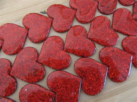 Red Hearts Red Glitter Hearts Red Resin Hearts Red Heart Etsy Canada