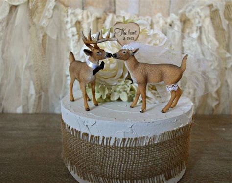 Deer Hunting Wedding Cake Topper Bride Groom Mr And Etsy Groom