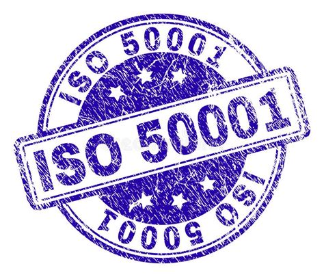 Grunge Iso 50001 Textured Round Stamp Seals Stock Vector Illustration