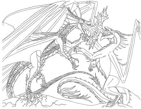 Coloring Pages Of Dragons Fighting - coloringpages2019