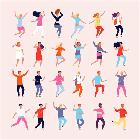 Premium Vector Dancing People Happy Characters Male And Female Dancers