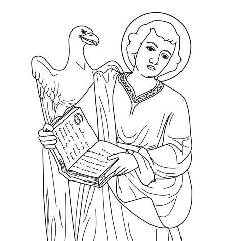 Saint John The Evangelist And Apostle Vector Illustration Monochrome