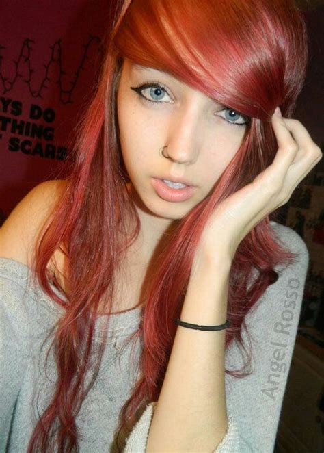 Pin By Samantha Stealsyourskittles On Emos ♥ Scene Hair Hair Hacks Brown Hair Blue Eyes