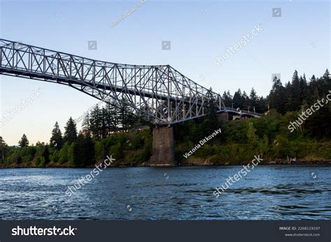 Steel Truss Cantilever Bridge Named Bridge Stock Photo 2268119197