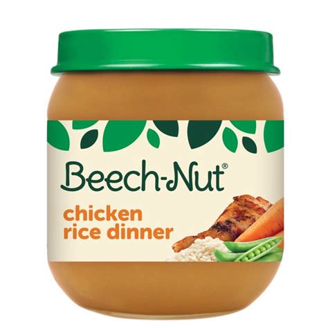 In stage 1, babies are introduced to their first foods. Beech-Nut Stage 2, Chicken Rice Dinner Baby Food, 4 oz Jar ...