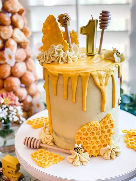 First Bee Day Party Smash Cake In 2023 Cake Smash Cake Honey Pot
