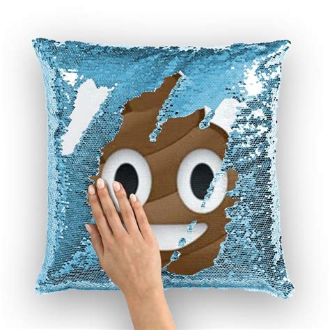 Poop Emoji Sequin Pillow Poop Emoji Sequin Cushion Funny Etsy