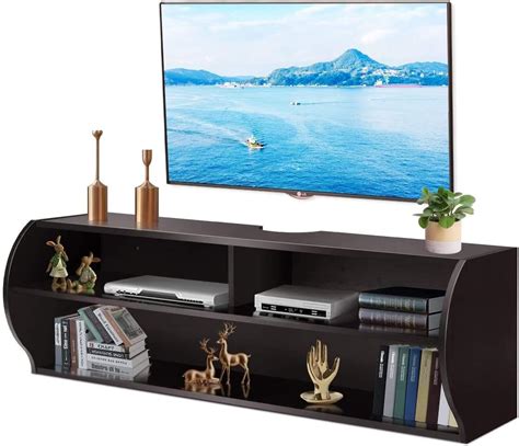 Tangkula Wall Mounted Media Console Floating Tv Stand Cabinet 2 Tier