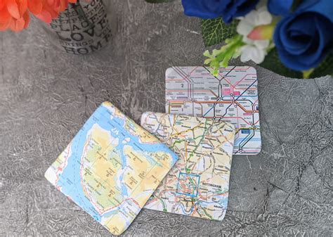 Quick Diy Map Coasters Cute Travel Inspired T Idea