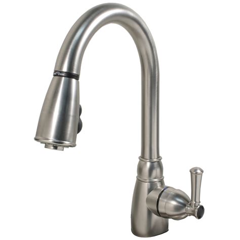 Single Handle Non Metallic Kitchen Faucet With Pull Down Spray