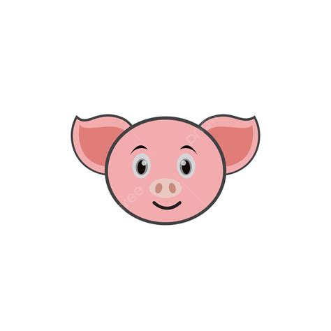 Pig Head Vector Icon Logo Image Animal Outline Head Vector Animal