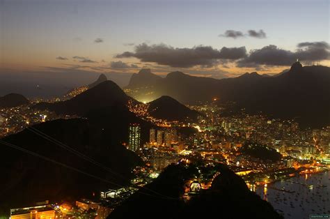 Hi Res Background Rio De Janeiro Night City Brazil Photo Lights