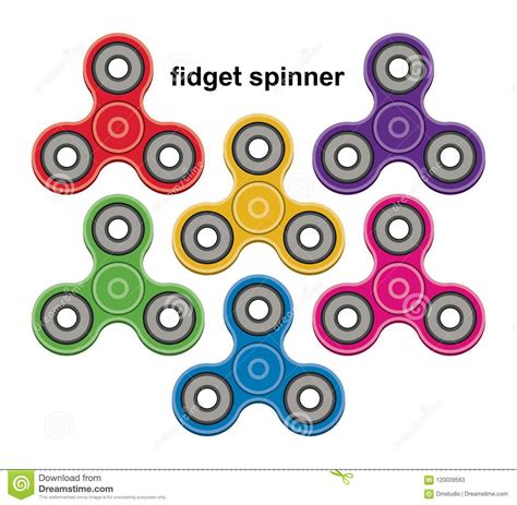 Vector Set Of Fidget Toy Spinners Stock Vector Illustration Of
