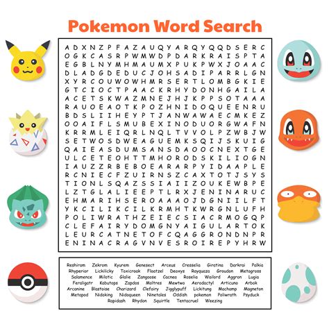 Pokemon Word Search Puzzles Printable Printable Word Searches