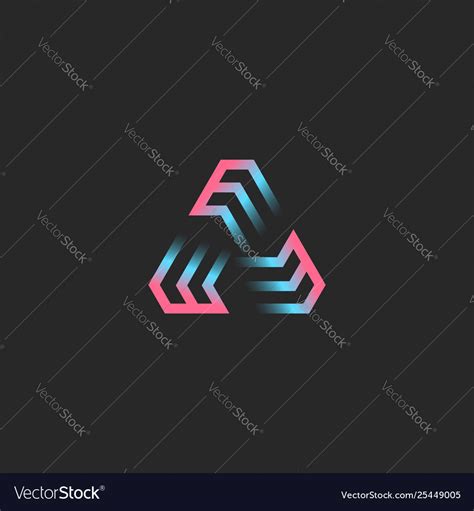Creative Triangular Logo Formed Three Letters Vector Image