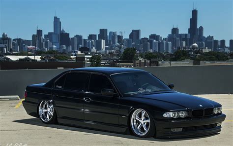 Download Wallpapers Bmw 7 Black Bmw E38 Chicago Stance Tuning E38