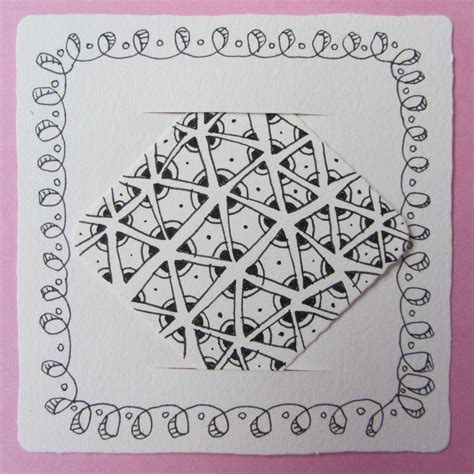 Zentangle With Border And Bijou Tile With Tripoli By Nancy Domnauer