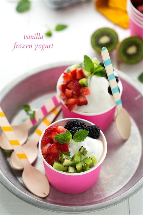 Simple Vanilla Frozen Yogurt Chelseas Messy Apron Vanilla Frozen Yogurt Recipes Frozen