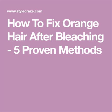 For some people, hair dye is little more than a practical way to cover up gray strands. How To Fix Orange Hair After Bleaching - 6 Quick Tips ...