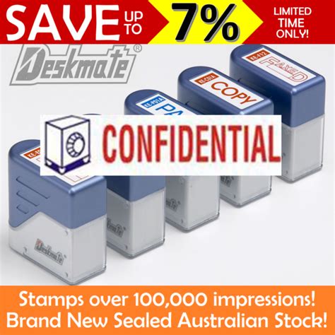 Deskmate Pre Inked Office Accounts Stamp Refillable Rubber Ready