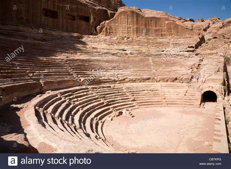 Ancient Amphitheatre At The Lost City Of Petra Jordan