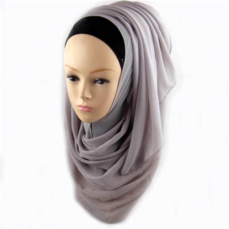 Muslim Womens Chiffon Long Scarf Hijab Islamic Wrap Shawls Arab Caps Headscarf Ebay