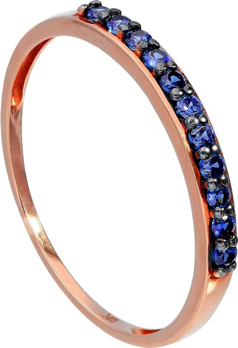 Ct Rose Gold Sapphire Ring Sizes I U Amazon Co Uk Jewellery