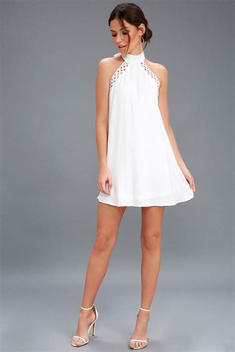 Any Sway Shape Or Form White Lace Halter Dress Cute White Dress Lace White Dress White