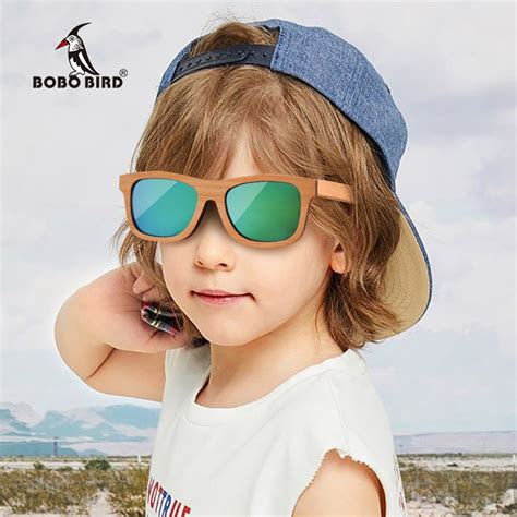 Bobo Bird Kids Sunglasses Wooden Children Polarized Sun Glasses Uv400
