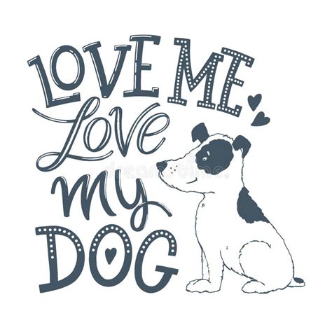 Love My Dog Lettering 03 Stock Vector Illustration Of Card 129809612