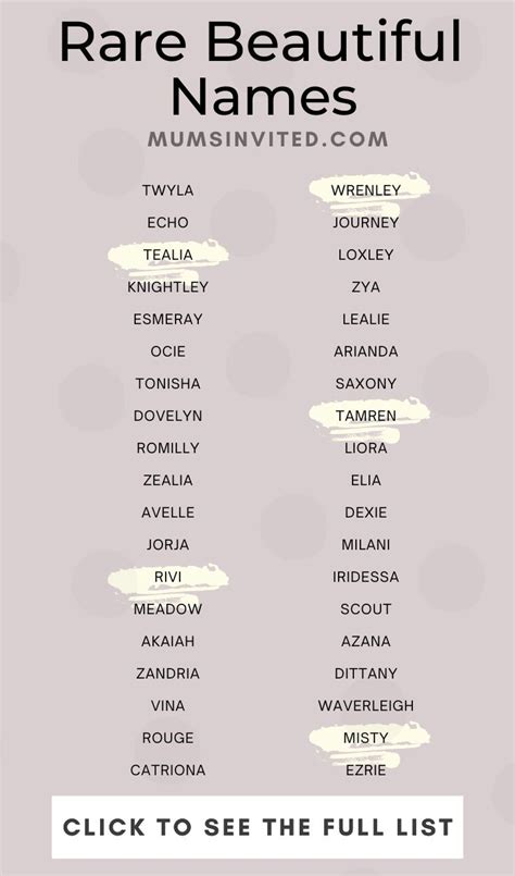 Beautiful Rare Unique Girl Names With Meaning Girl Names With