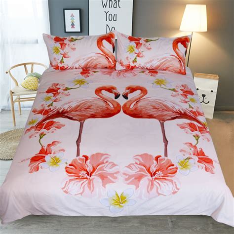 Check out our bed quilt set selection for the very best in unique or custom, handmade pieces from our shops. Flamingo Bedding Set Tropical Plant Quilt Cover queen King ...