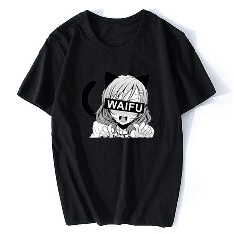 Buy Sex Anime Neko Girl Waifu Summer Fashion T Shirts Men Waifu Printed T Shirt Funny Tees