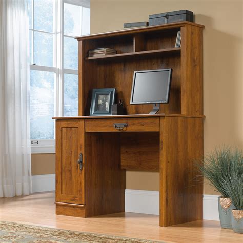 435 Transitional Computer Desk With Hutch In Abbey Oak Mathis