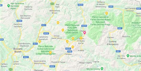 Dolomite Mountains Dolomites Italy Map