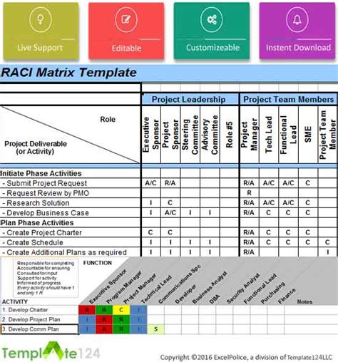 Project Responsibility Matrix Template Excel