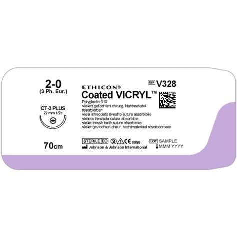 Sutur Vicryl 2 0 V328h 70cm Nål Ct 3 36 St