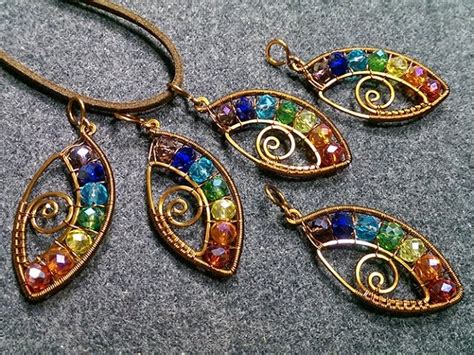 By wire wrapping the stone, you can personalise the pendant. Eye pendant with stones rainbow colors- Wire Wrapping ...