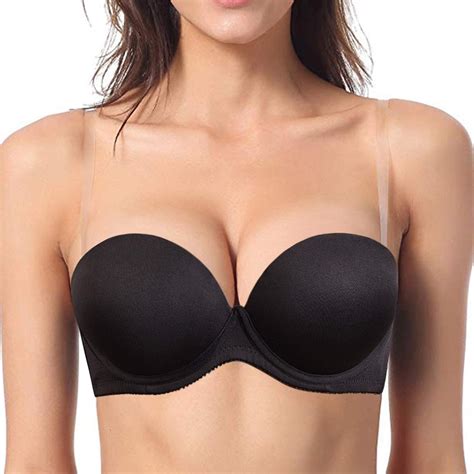 Padded Push Up Strapless Transparent Invisible Multiway Clear Back Strap Bra E F Women S Bras