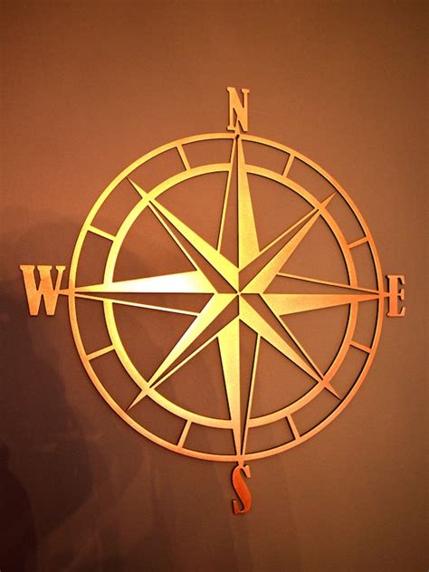 Nautical Compass Rose Metal Wall Art By Custommetalworx On Etsy