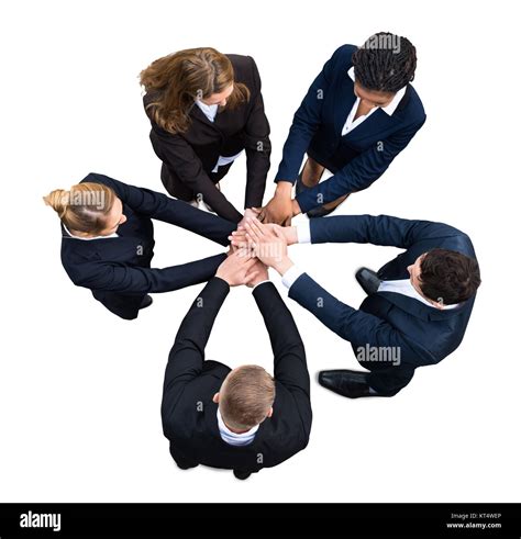 Businesspeople Stacking Hands Together Stock Photo Alamy
