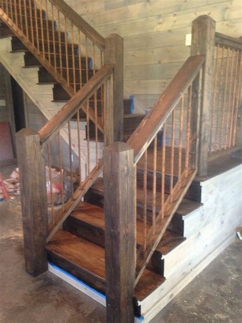 Rustic And Beam Staircase With Rebar Railings House Design New Vrogue