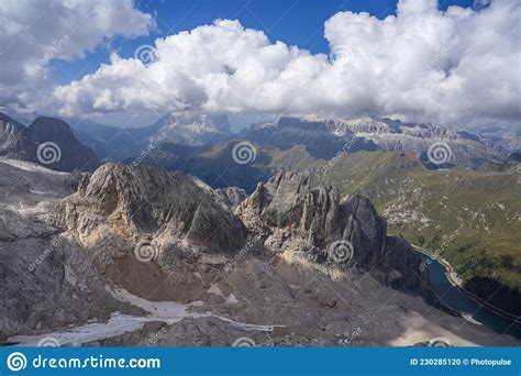 View Of The Marmolada Massif Dolomites Stock Photo Image Of Range