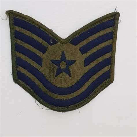 Vintage Us Air Force Technical Sergeant Rank Insignia Cloth Patch 606