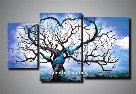 100 Handmade Wall Art Canvas Origin Of Life In Blue Oil Painting