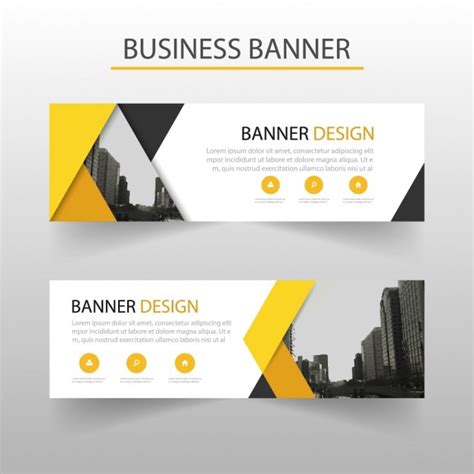 Modern Banner With Yellow Geometric Shapes Vector Free Download
