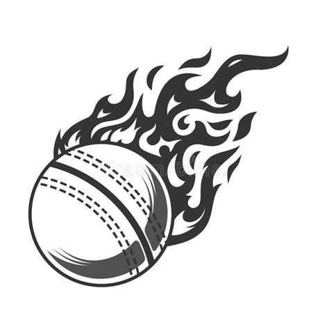 Hot Cricket Ball Fire Logo Silhouette Cricket Club Graphic Design