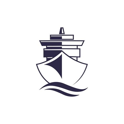 Navio Vetor Logotipo Modelo Ilustração Isolado No Fundo Branco Imagem
