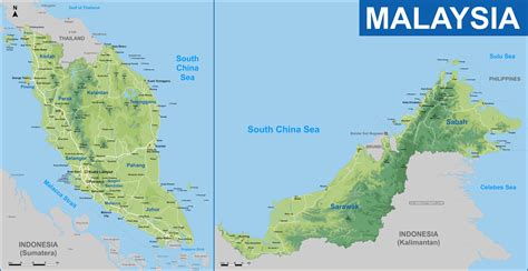 Karta Malaysia Malaysia Map Maps Peninsular Detailed Europa Karta